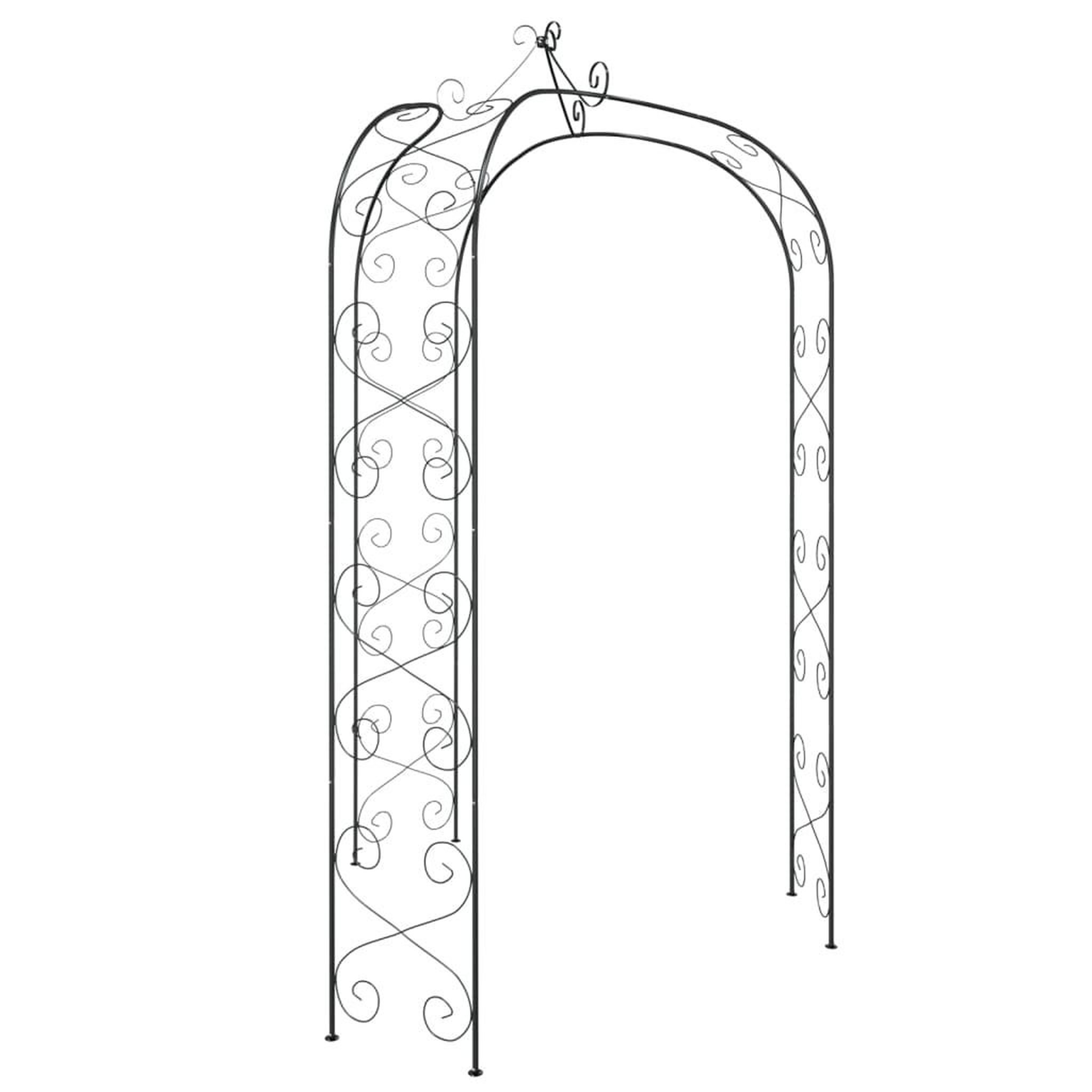 Voir la diapositive 4 : VIDAXL Arche de jardin noir ø180x255 cm acier