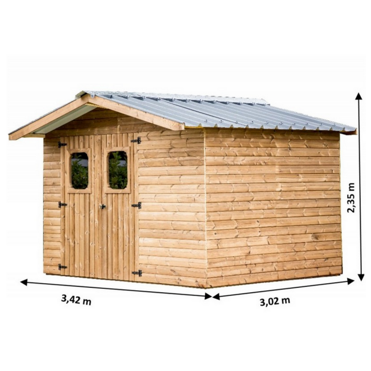 Hisense Abri de jardin sans plancher 10.33 m2 brun doré - the 3224.02 t