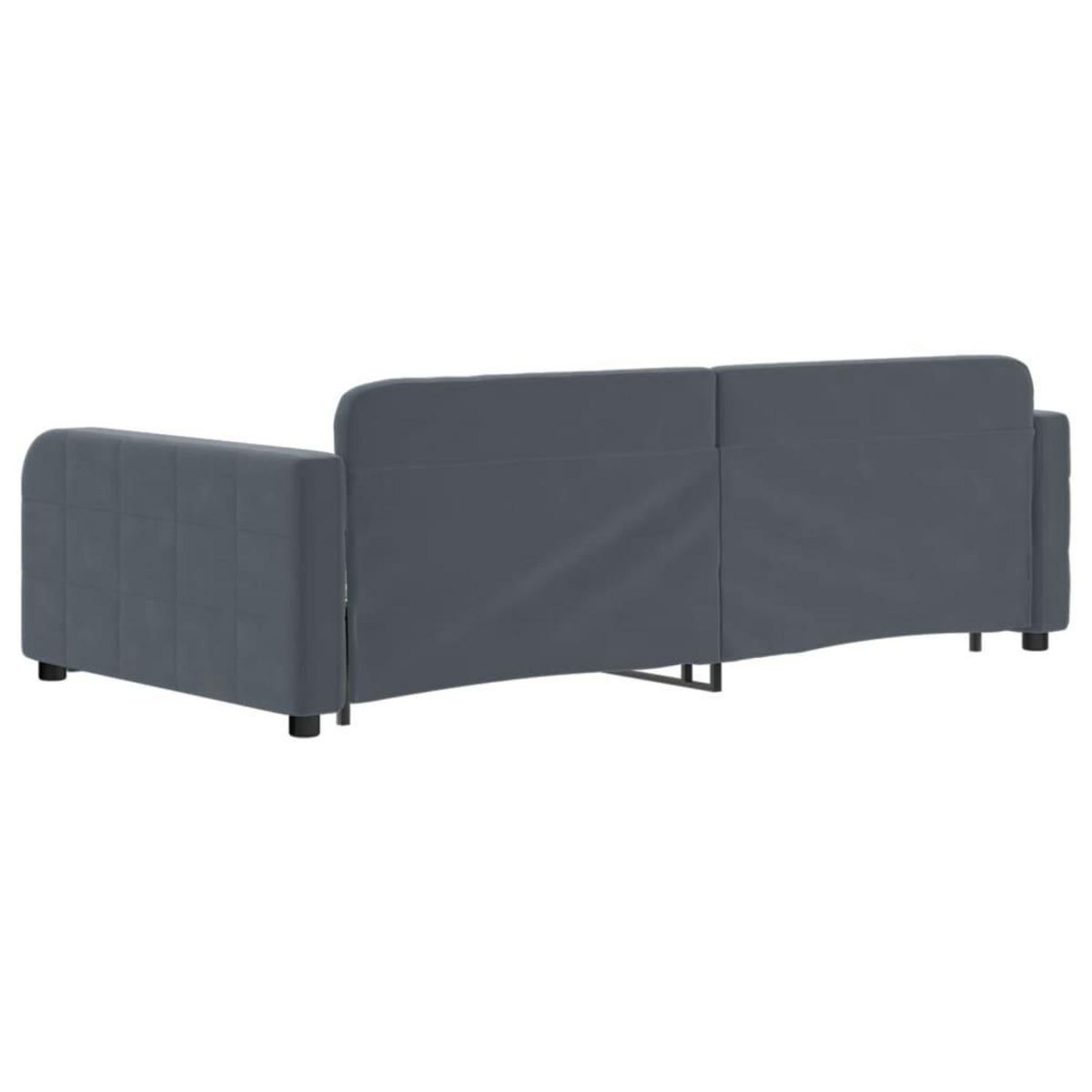 VIDAXL Lit de jour avec gigogne sans matelas gris fonce 100x200 cm
