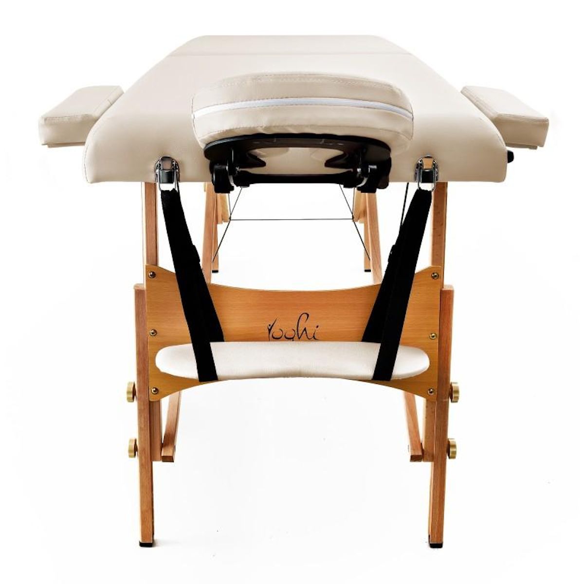 YOGHI Yoghi - Tdm102 Cream - Table De Massage Pliante 2 Zones - Bois De Hêtre - Dossier Réglable - Housse De Transport Incluse
