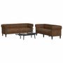 Voir la diapositive 1 : VIDAXL Ensemble de canapes 2 pcs marron tissu