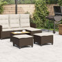 Voir la diapositive 3 : VIDAXL Tabourets jardin coussins 2pcs marron 55x55x36cm resine tressee