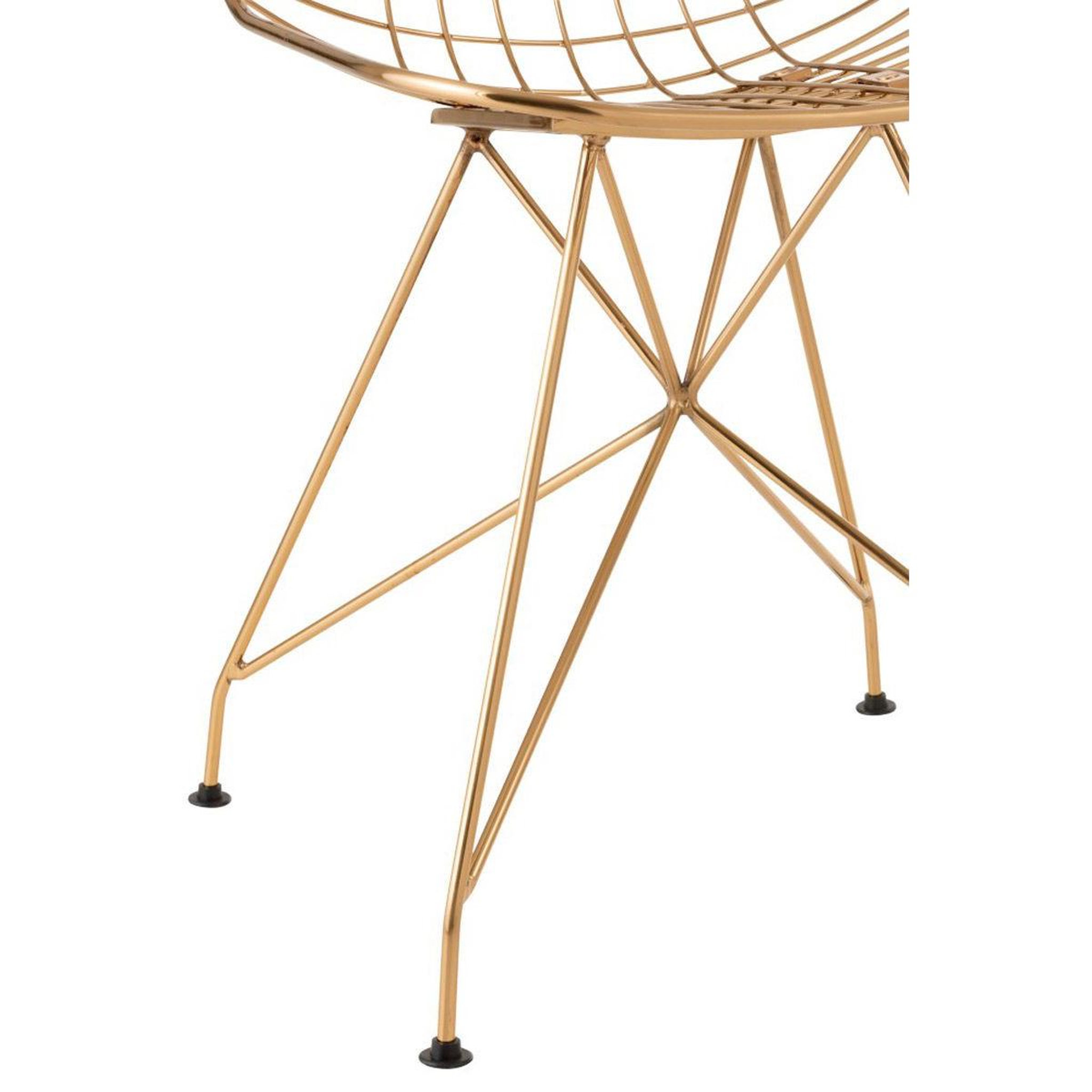 Voir la diapositive 5 : J-LINE Chaise Design en Métal  Charlotte  84cm Or