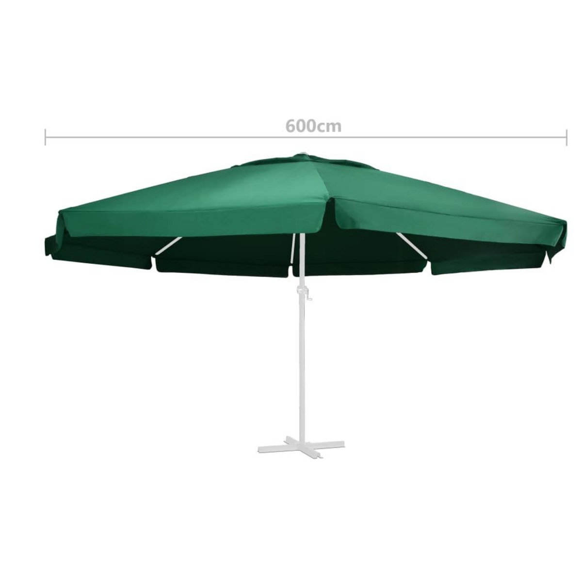 VIDAXL Tissu de remplacement pour parasol d'exterieur Vert 610 cm