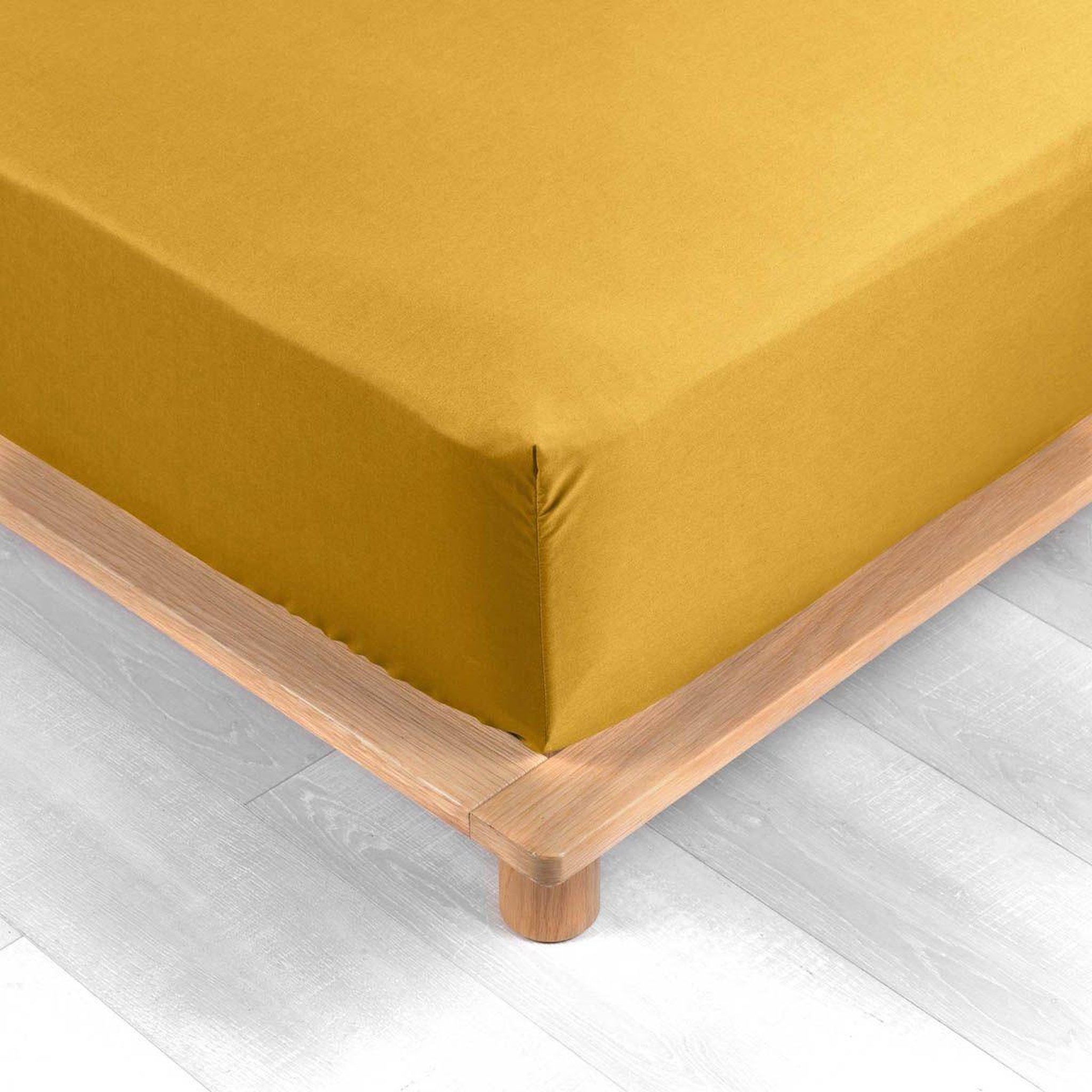 Voir la diapositive 2 : Douceur d'Intérieur Drap housse  percaline  90x190cm curry