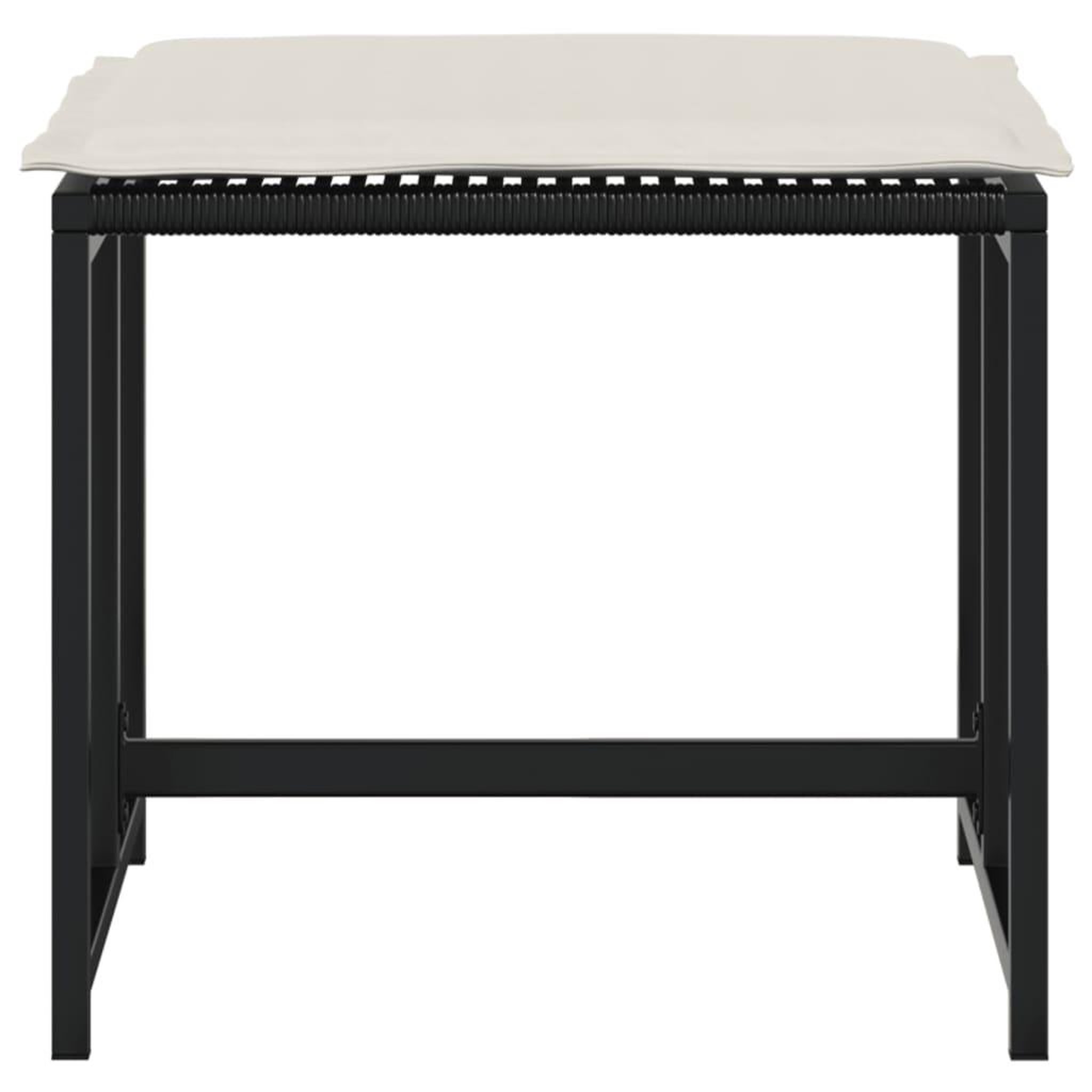 Voir la diapositive 4 : VIDAXL Tabourets de jardin avec coussins lot de 4 noir resine tressee