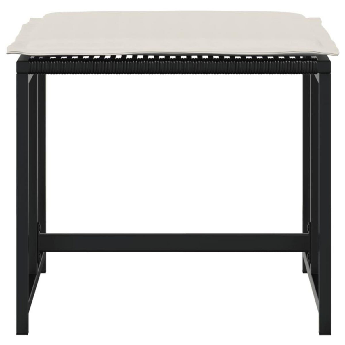 VIDAXL Tabourets de jardin avec coussins lot de 4 noir resine tressee