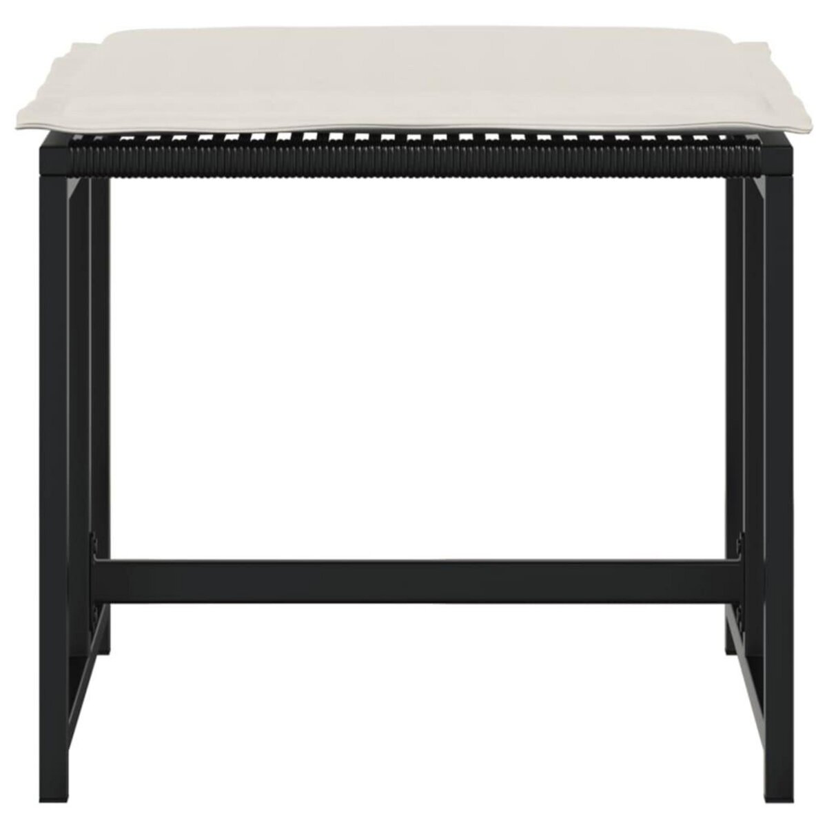 VIDAXL Tabourets de jardin avec coussins lot de 4 noir resine tressee