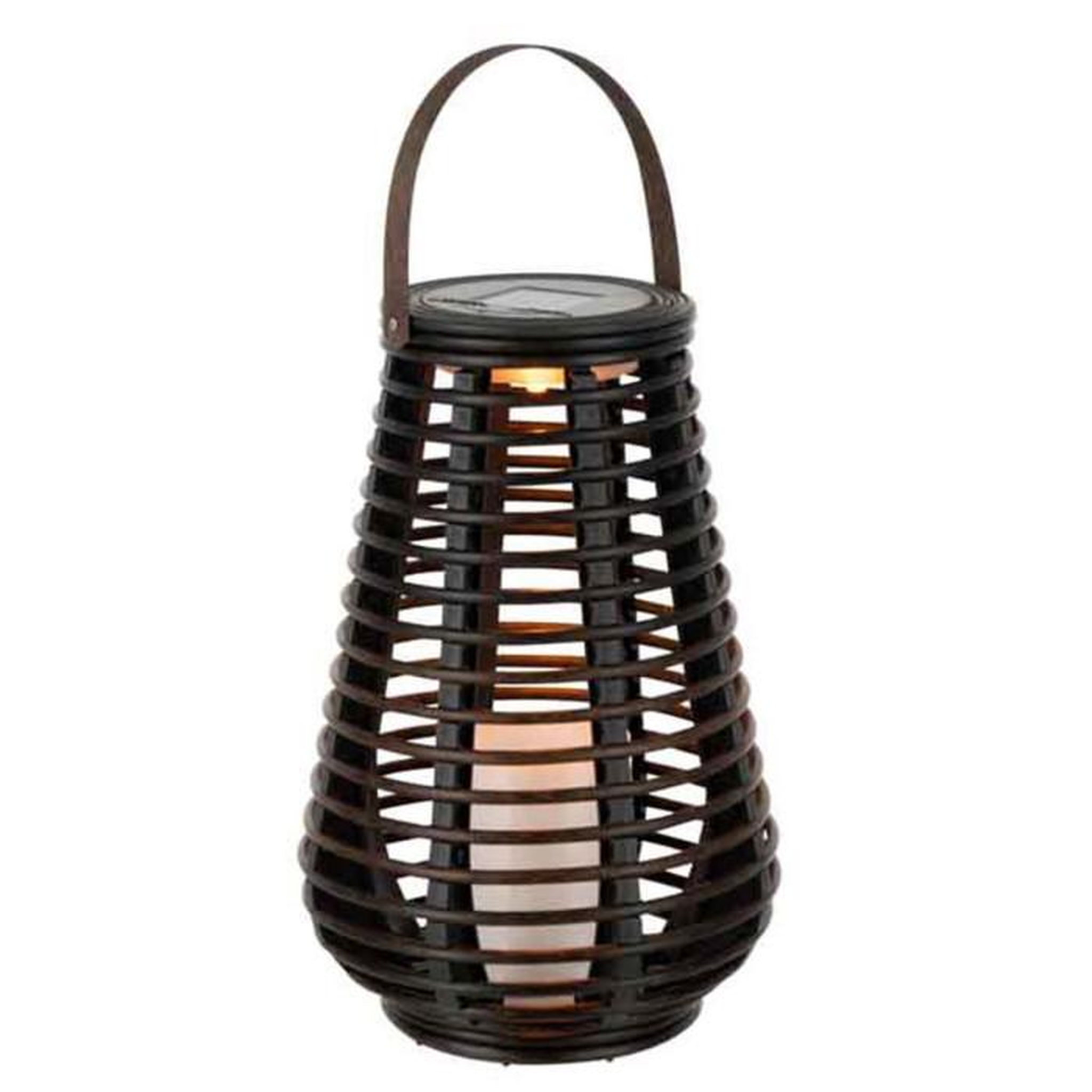 Voir la diapositive 2 : Paris Prix Lanterne Design Led  Énergie Solaire  27cm Marron