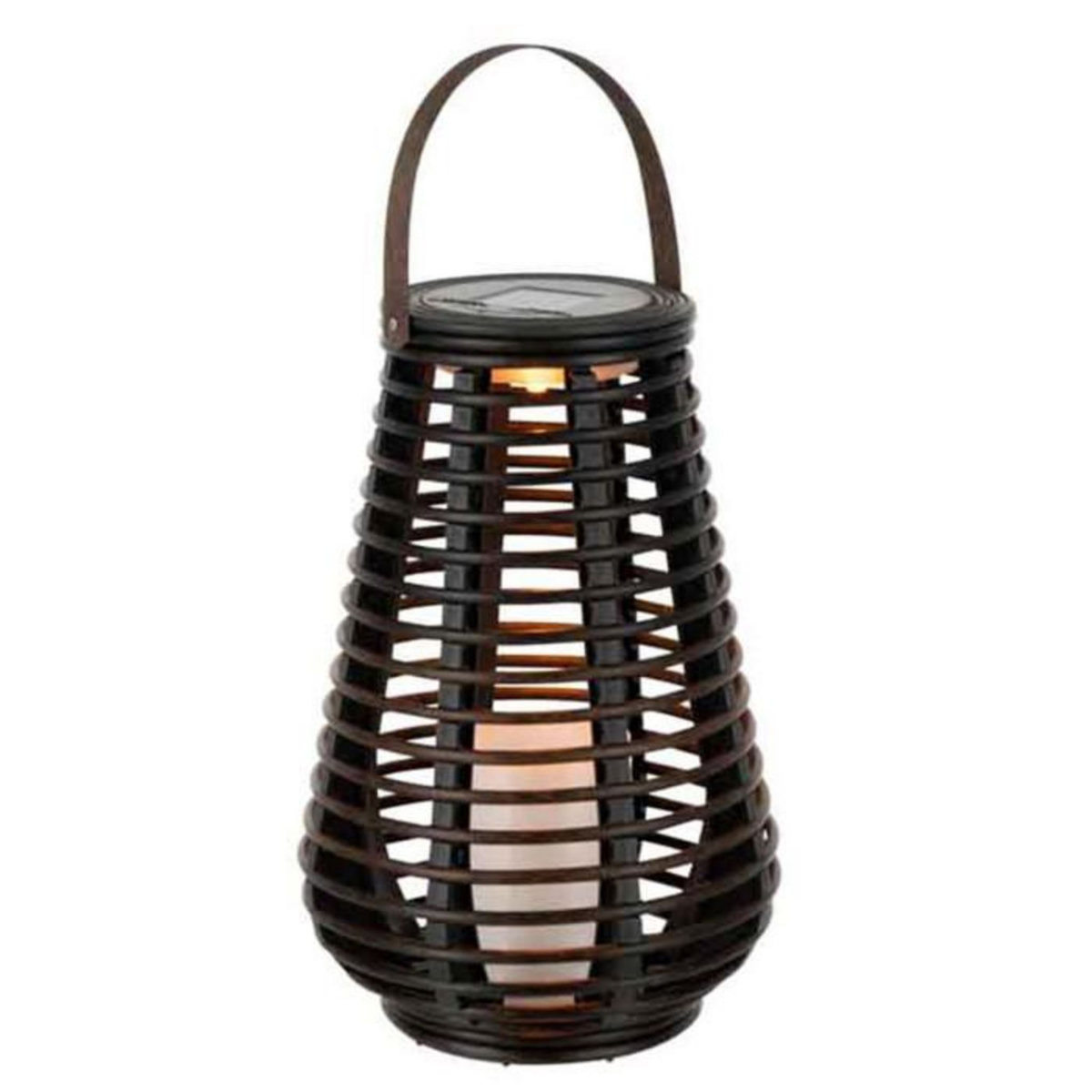 Paris Prix Lanterne Design Led  Énergie Solaire  27cm Marron