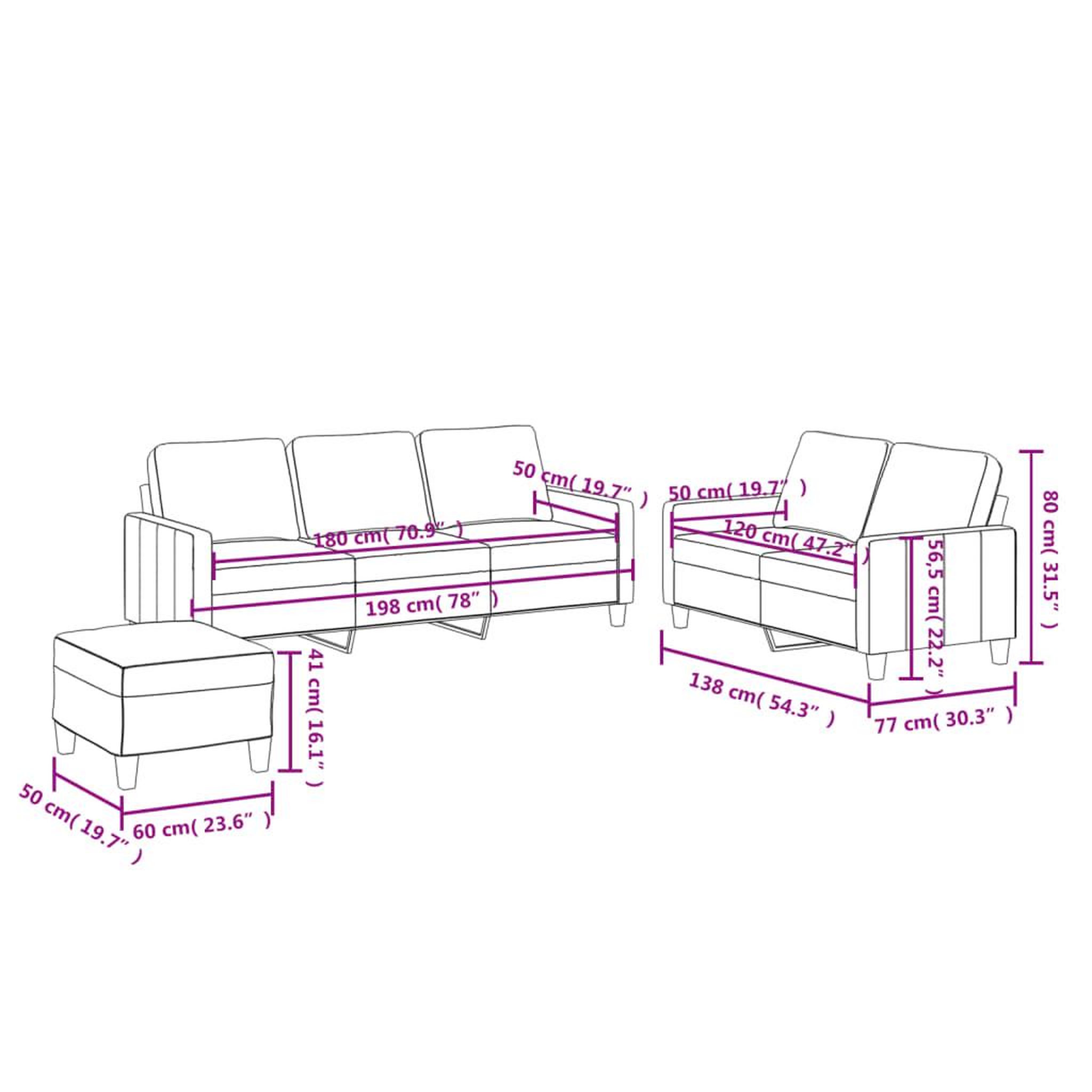 Voir la diapositive 6 : VIDAXL Ensemble de canapes 3 pcs avec coussins Creme Similicuir