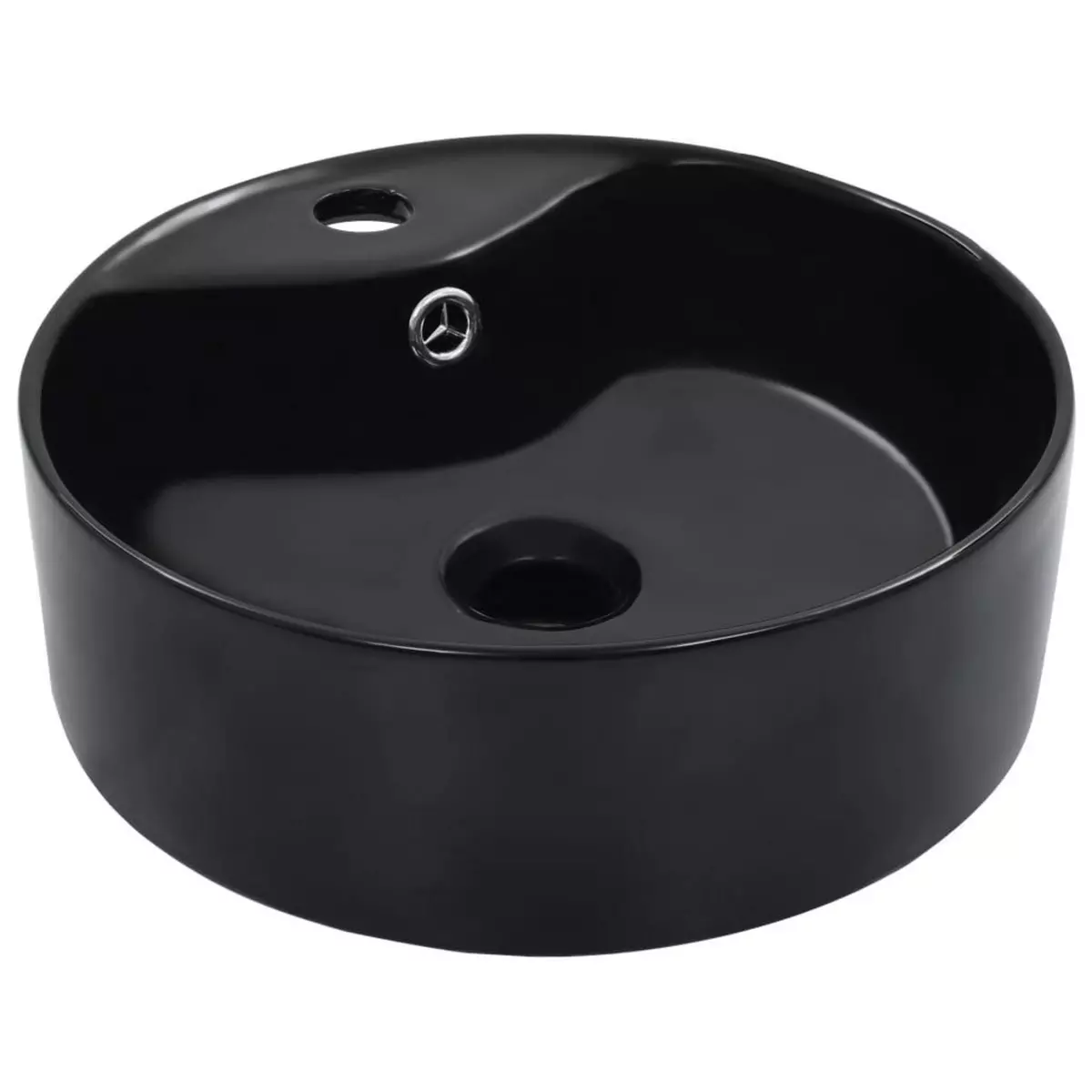 VIDAXL Lavabo avec trop-plein 36x13 cm Ceramique Noir