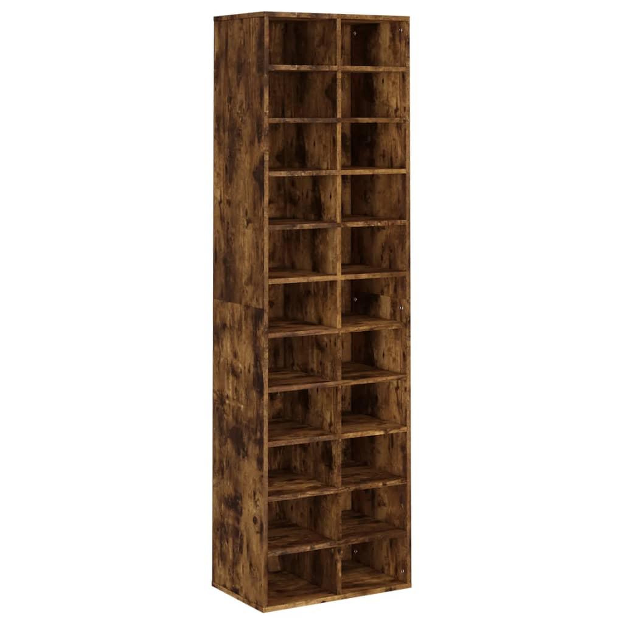 Voir la diapositive 2 : VIDAXL Meuble a chaussures Chene fume 54x34x183 cm Bois d'ingenierie