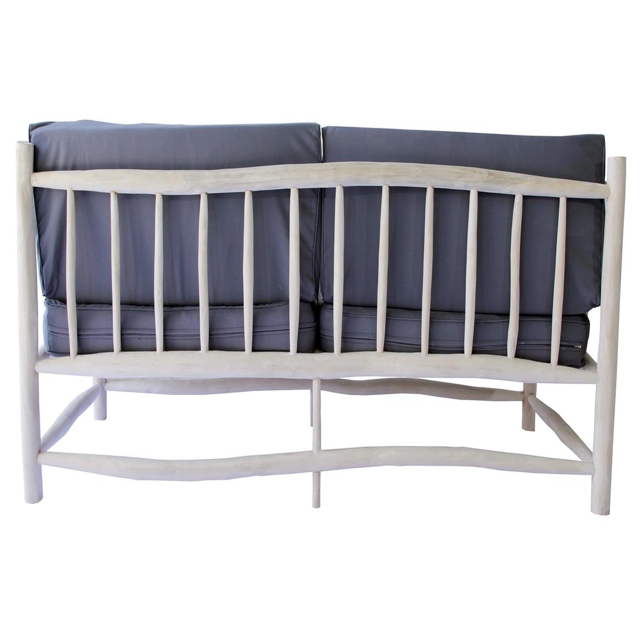 Voir la diapositive 2 : CONCEPT USINE Fauteuil 3 personnes en teck naturel avec coussin TIKA
