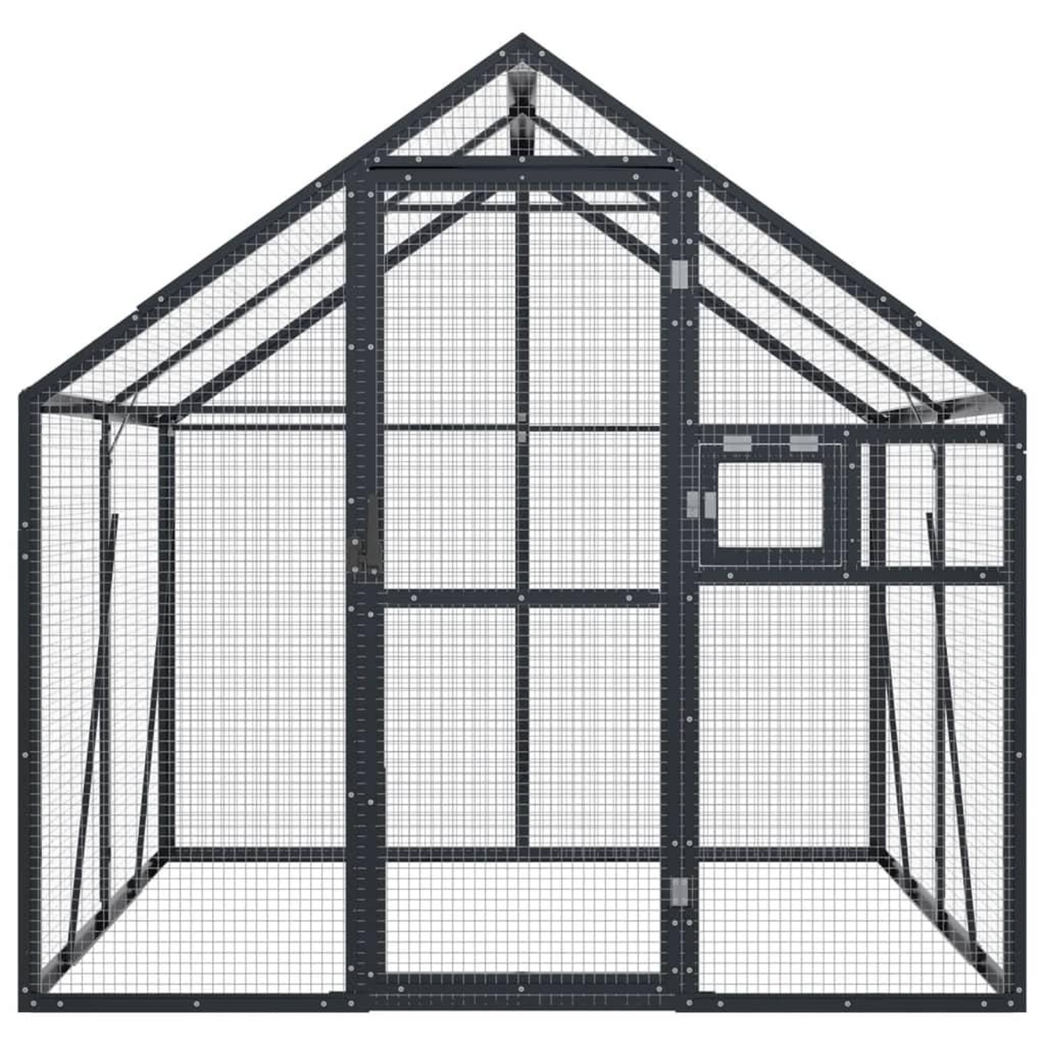 Voir la diapositive 3 : VIDAXL Voliere anthracite 1,79x2x1,85 m aluminium