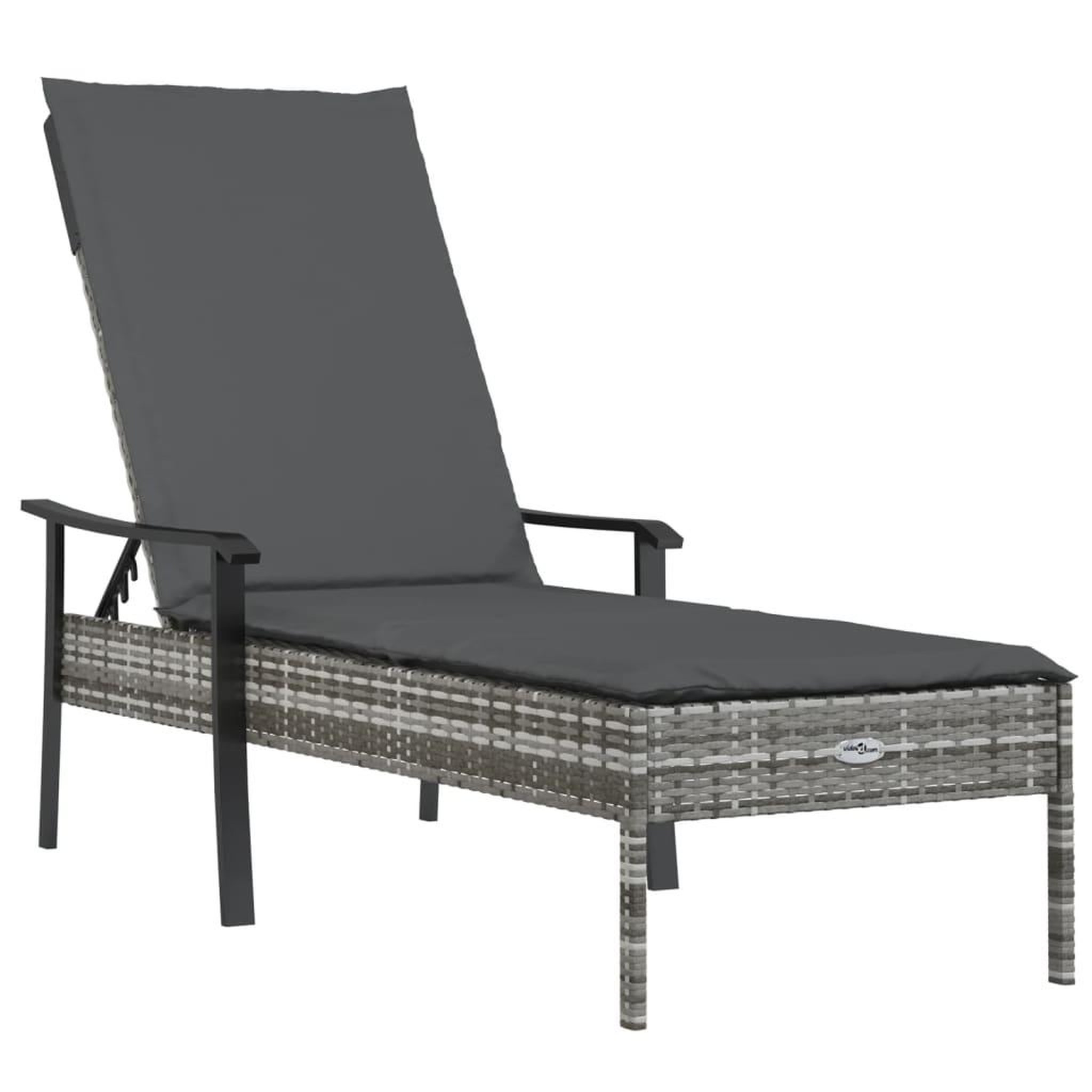 Voir la diapositive 5 : VIDAXL Chaises longues lot de 2 avec table et coussins gris poly rotin