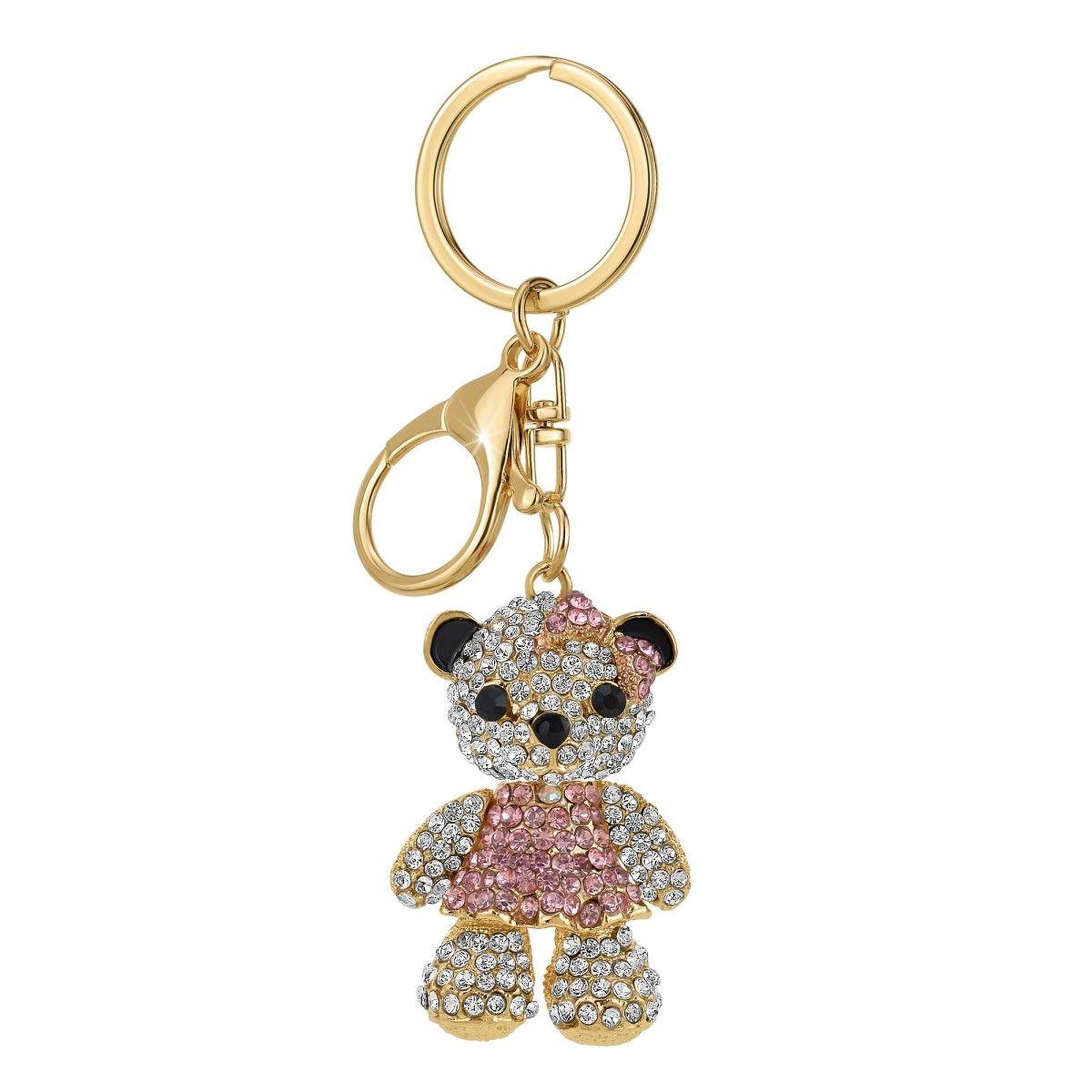 SC CRYSTAL Porte-clé ourson orné de cristaux scintillants roses