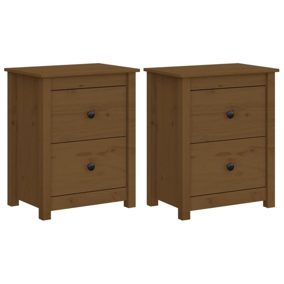 VIDAXL Tables de chevet 2pcs Marron miel 50x35x61,5 cm Bois pin massif