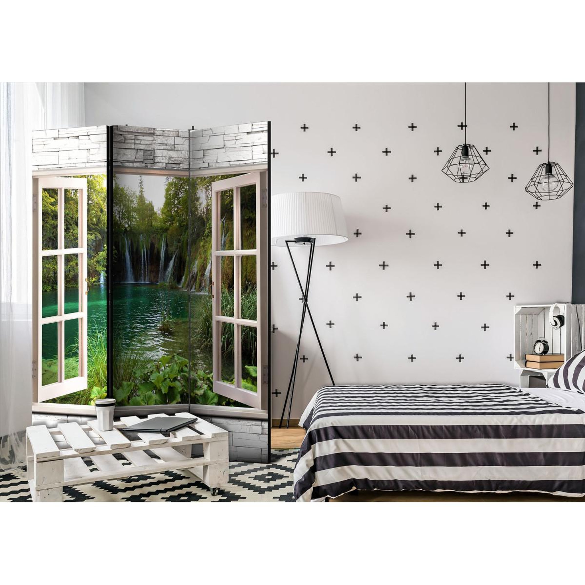 Voir la diapositive 2 : Paris Prix Paravent 3 volets  green treasure  135x172cm
