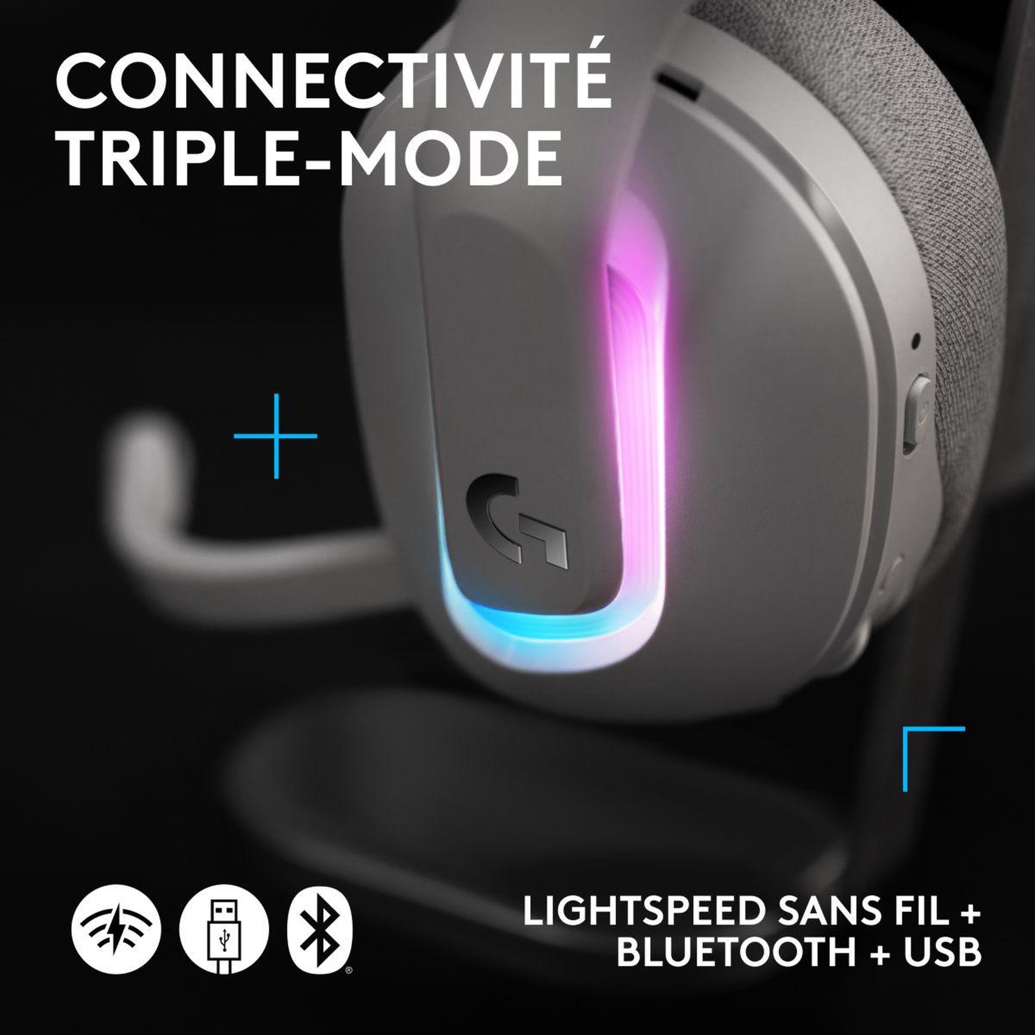 Voir la diapositive 5 : Logitech Casque gamer G522 LIGHTSPEED Blanc