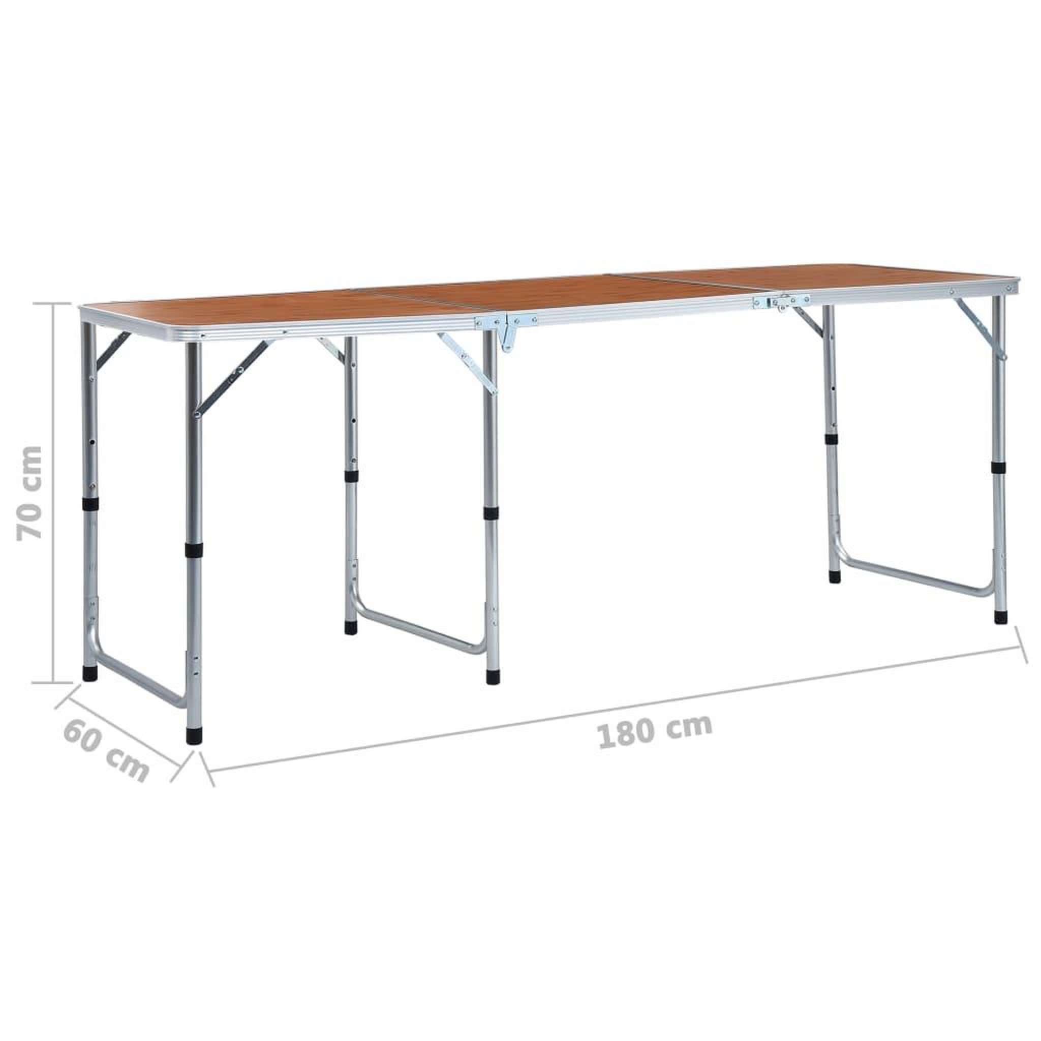 Voir la diapositive 6 : VIDAXL Table pliable de camping Aluminium 180x60 cm