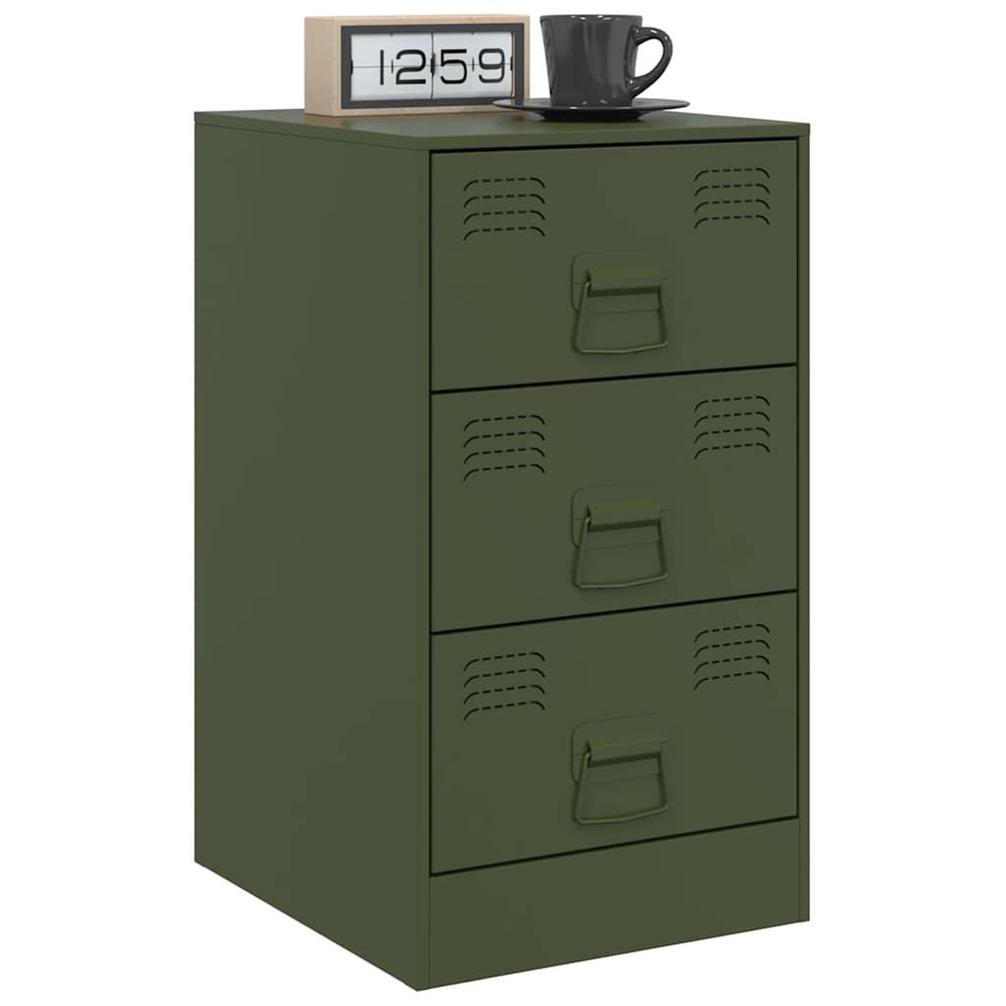 Voir la diapositive 3 : VIDAXL Tables de chevet 2 pcs vert olive 34,5x39x62 cm acier