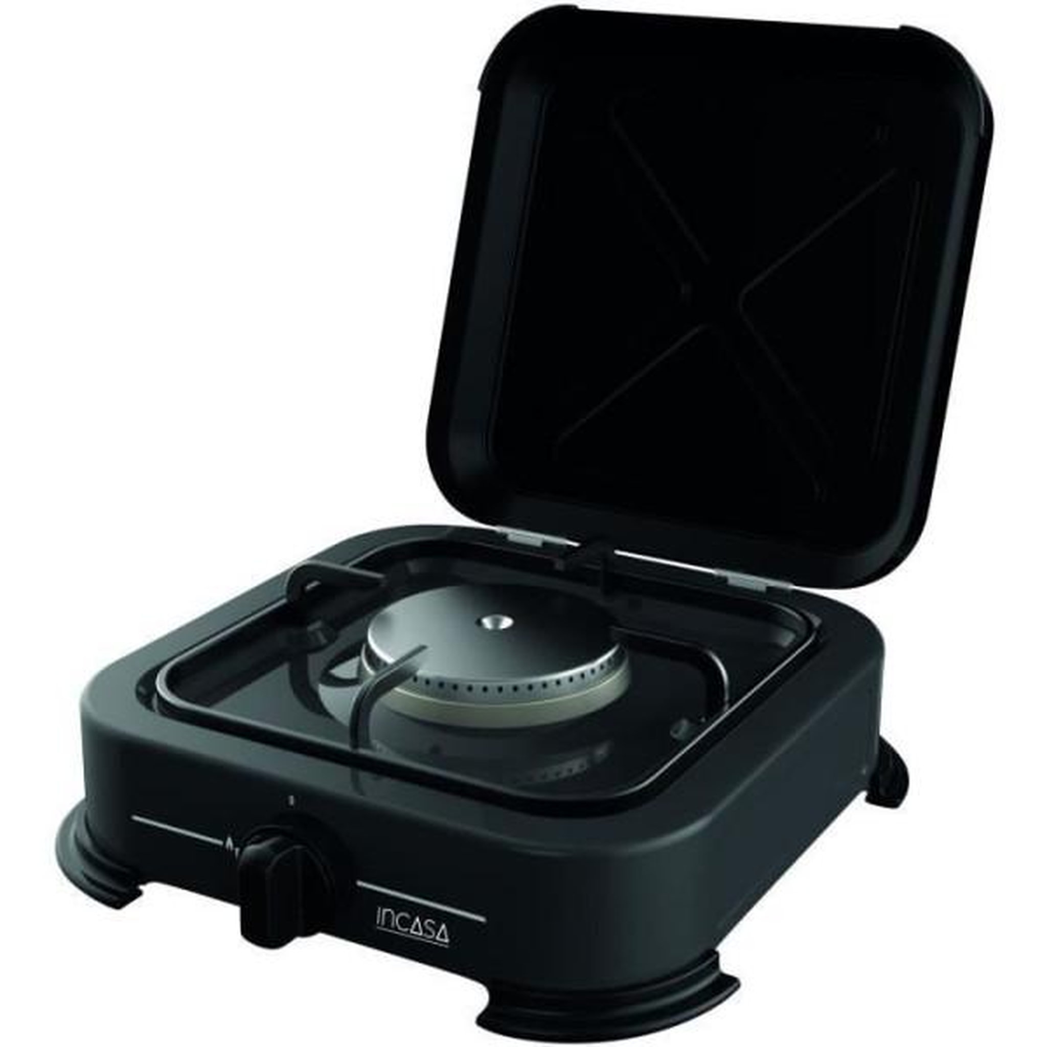 Voir la diapositive 2 : Incase Réchaud a gaz d'extérieur 1 feu - incasa - 016464 - 2,2 kw - noir - camping