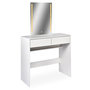 Voir la diapositive 1 : Paris Prix Coiffeuse 2 Tiroirs Avec Miroir LED  Talia  136cm Blanc