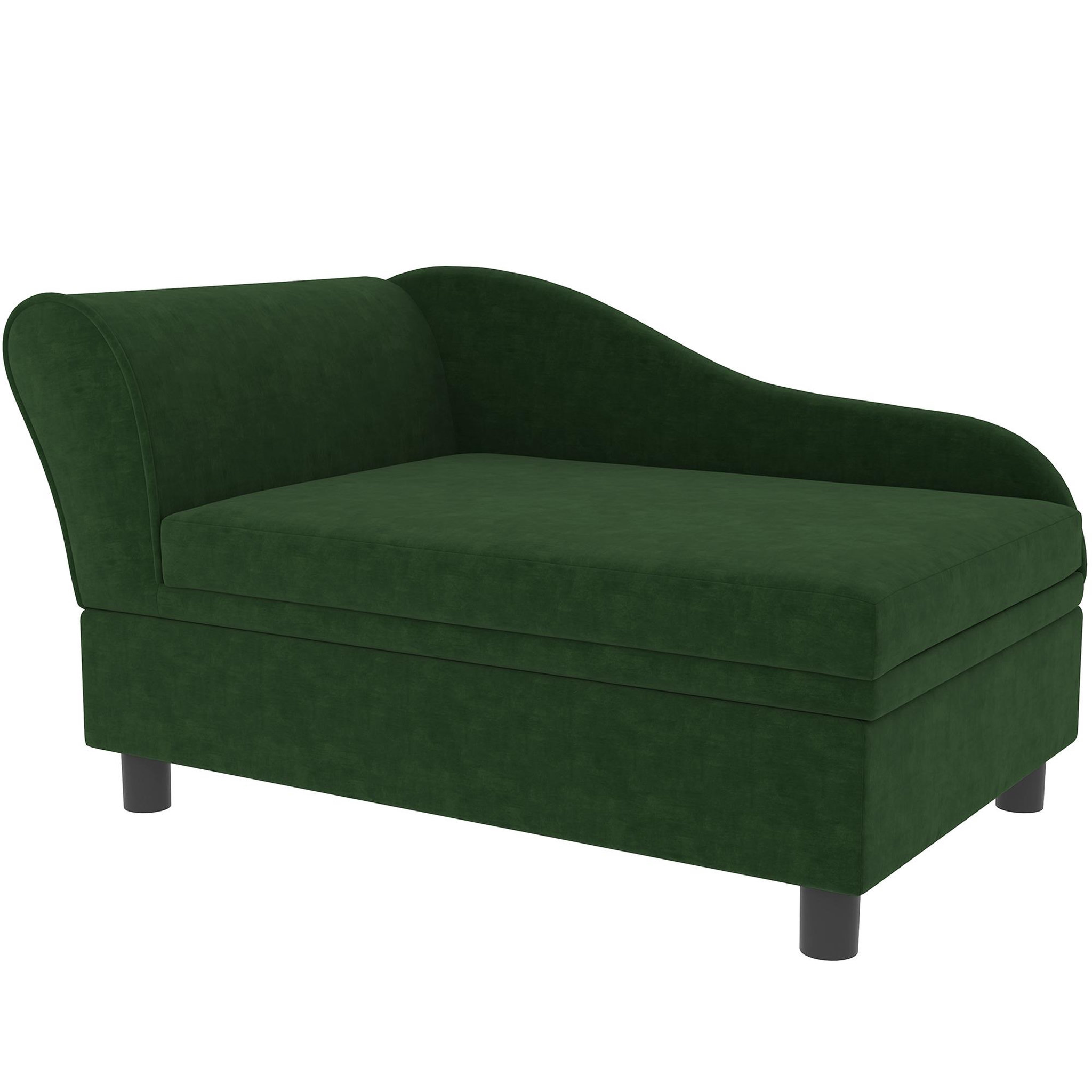 PAWHUT Canapé chien design méridienne - coffre rangement intégré - velours vert