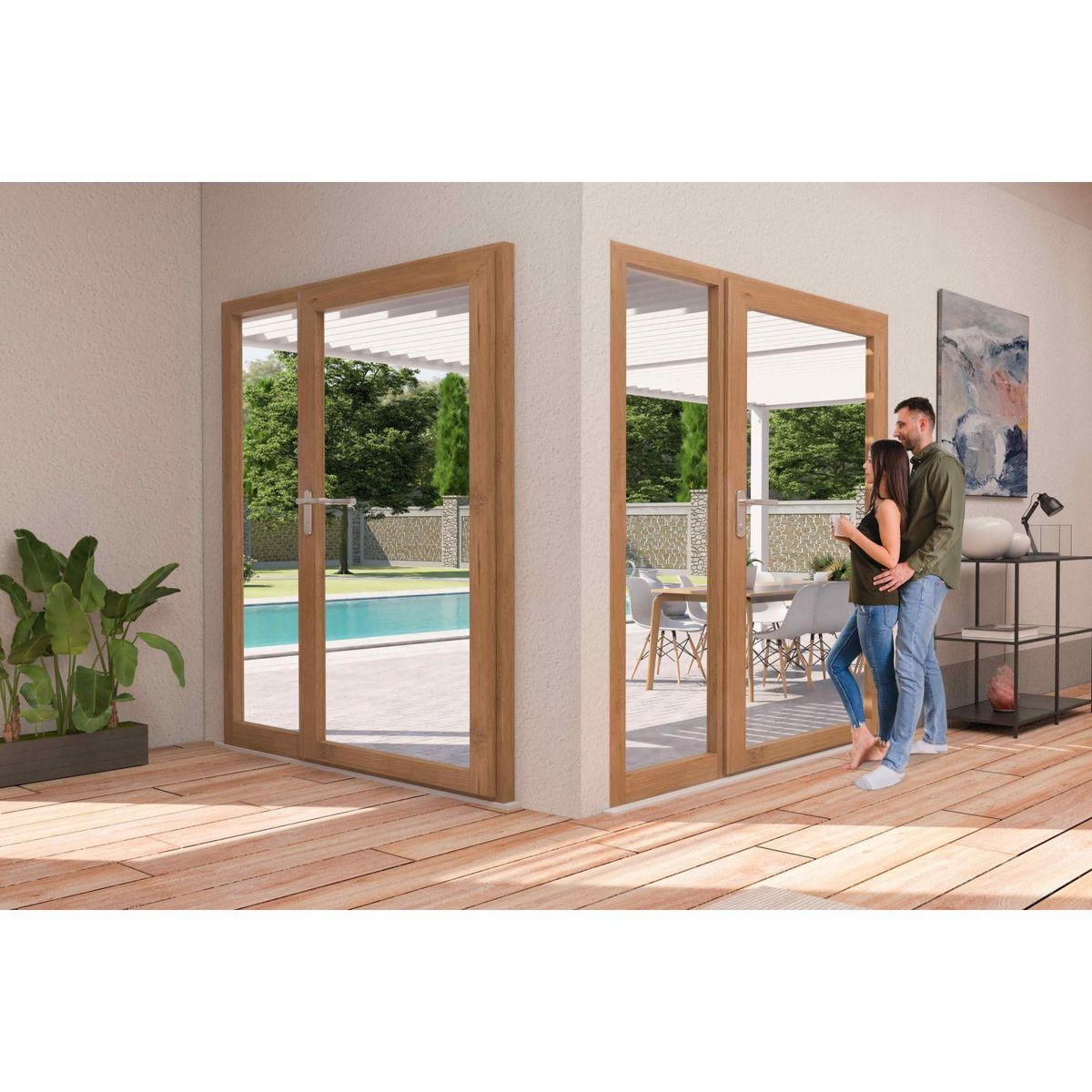 Pergola Bioclimatique adossée 3x6 m - Aluminium - Blanc -  VS OmBREA®