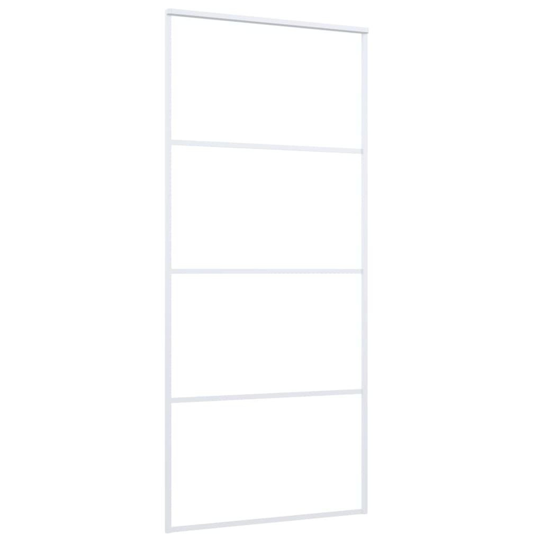 Voir la diapositive 3 : VIDAXL Porte coulissante Verre ESG depoli et aluminium 90x205 cm Blanc