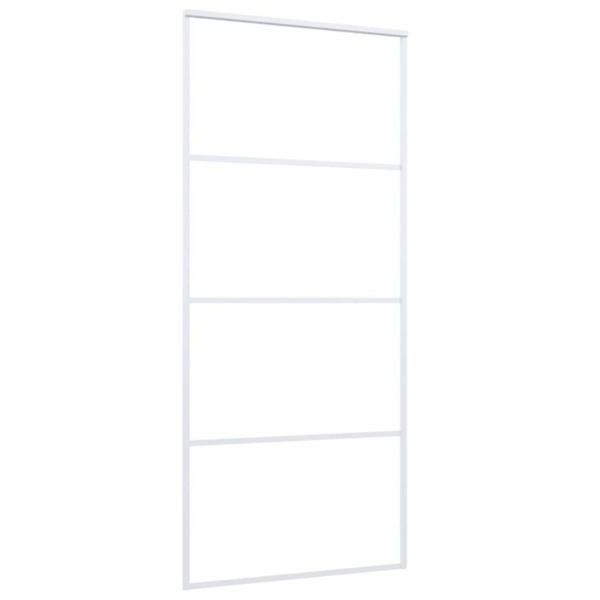 VIDAXL Porte coulissante Verre ESG depoli et aluminium 90x205 cm Blanc
