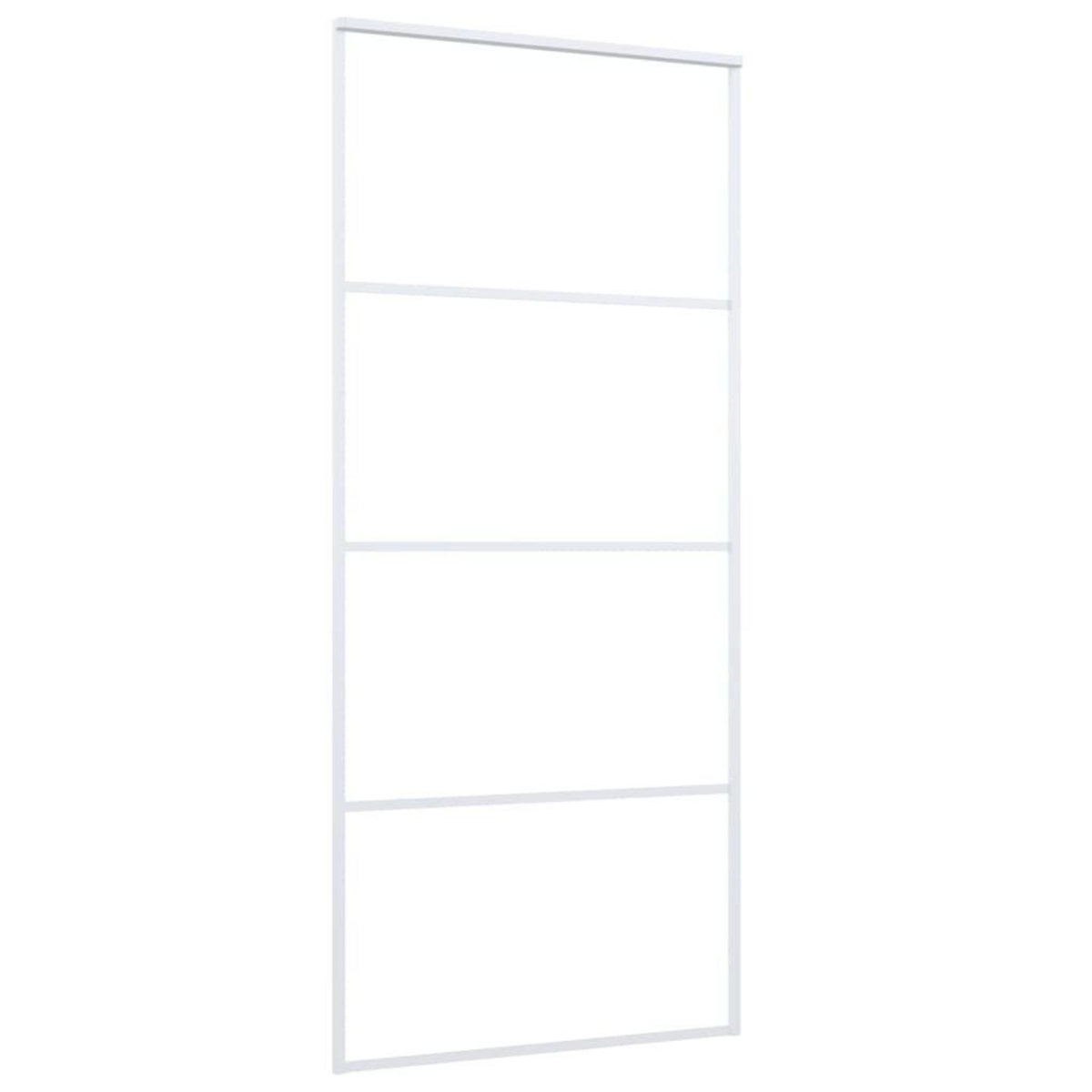 VIDAXL Porte coulissante Verre ESG depoli et aluminium 90x205 cm Blanc