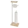 Voir la diapositive 3 : Douceur d'Intérieur Dérouleur de papier WC en bambou avec porte-téléphone - Blanc