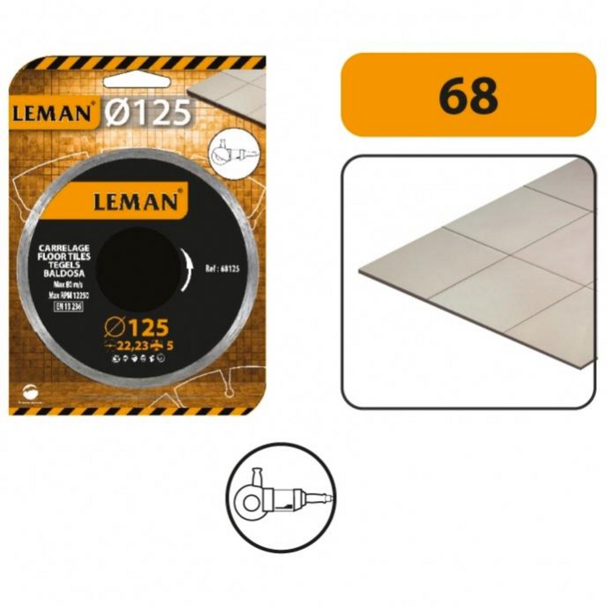 Leman Disque diamant pour carrelage de 125 mm de diamètre