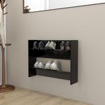 VIDAXL Armoire a chaussures murale Noir 80x18x60 cm Agglomere