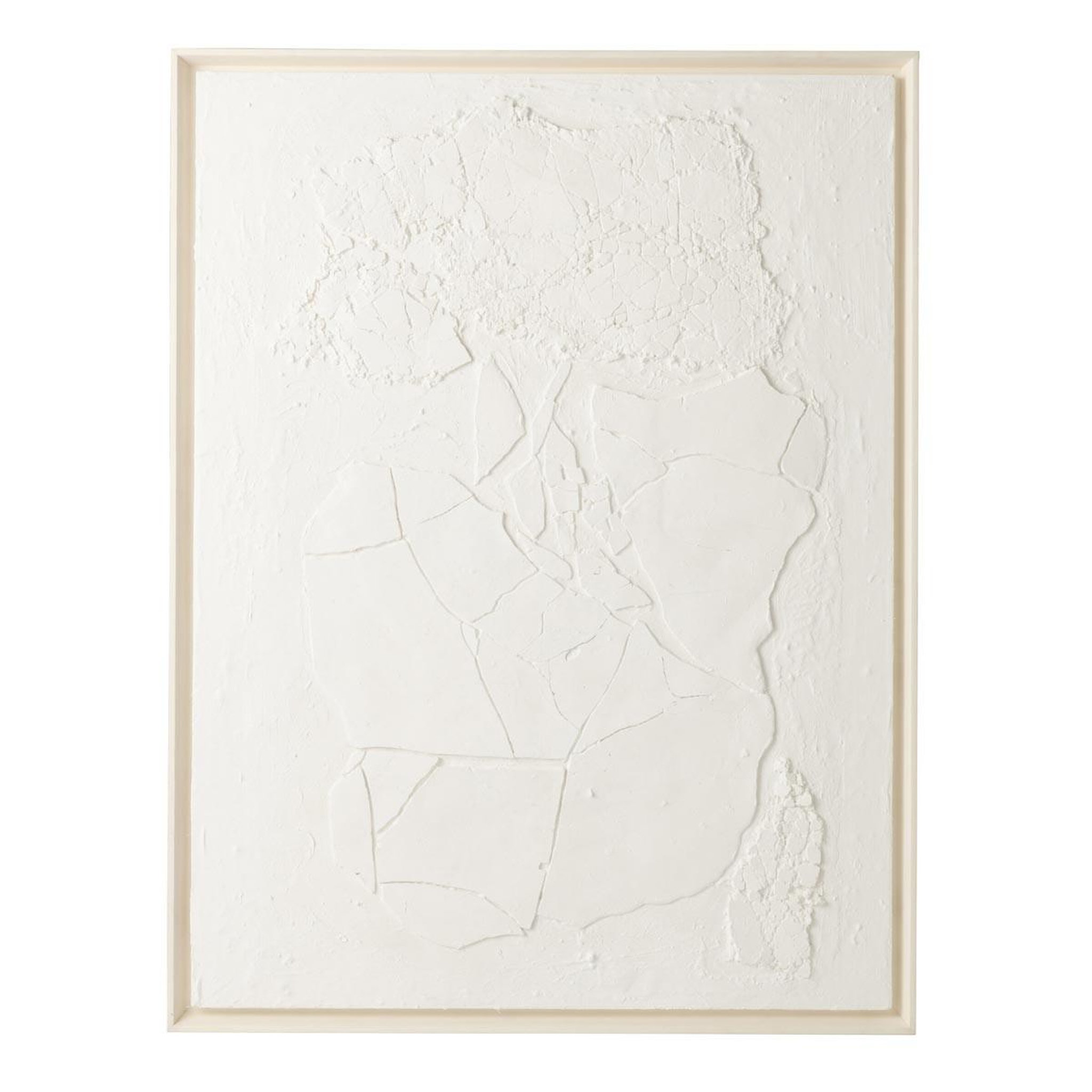 J-LINE Tableau effet plâtre  morceau  90x120cm blanc