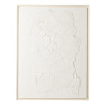 Paris Prix Tableau Effet Plâtre  Morceau  90x120cm Blanc
