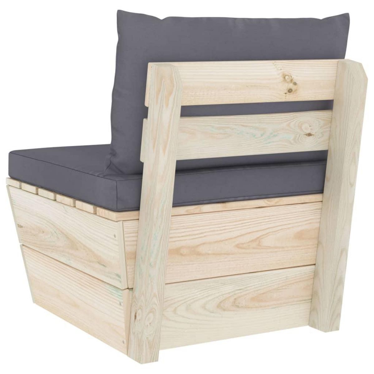 VIDAXL Canape central palette de jardin avec coussins Epicea impregne