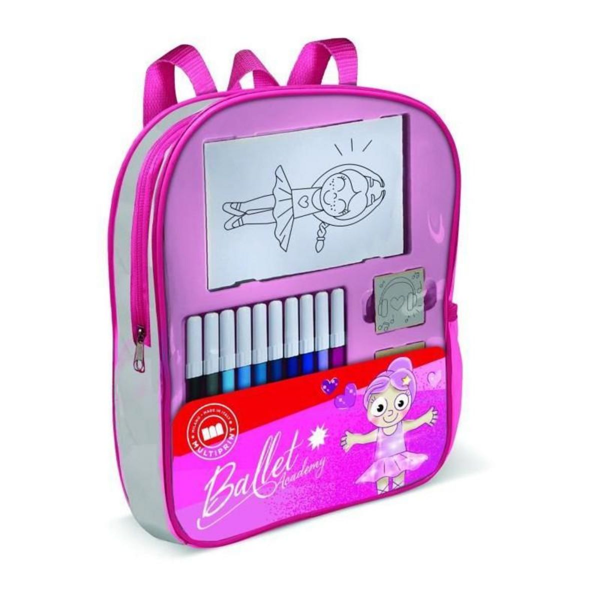 Multiprint Sac a dos garni - MULTIPRINT - 24106 - 4 tampons Ballet