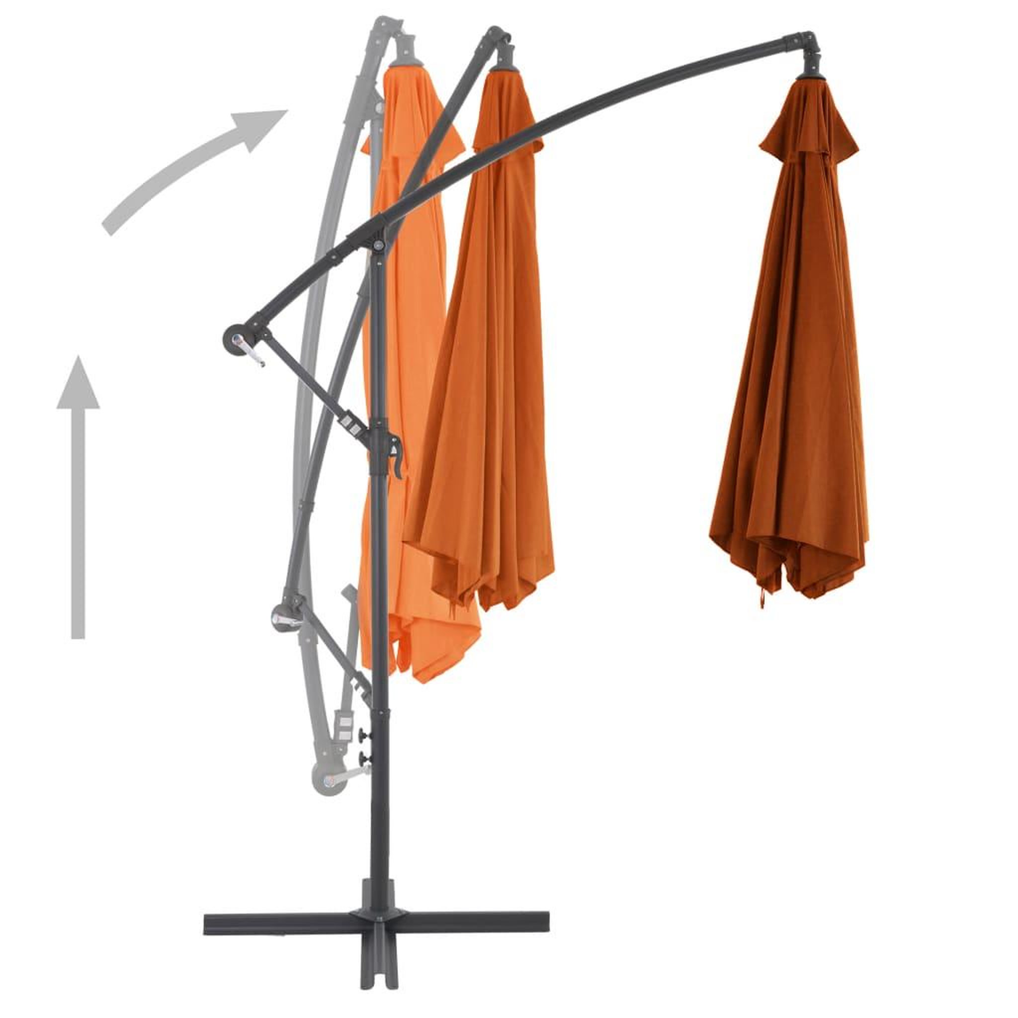 Voir la diapositive 4 : VIDAXL Parasol de jardin en porte-a-faux avec mat en aluminium