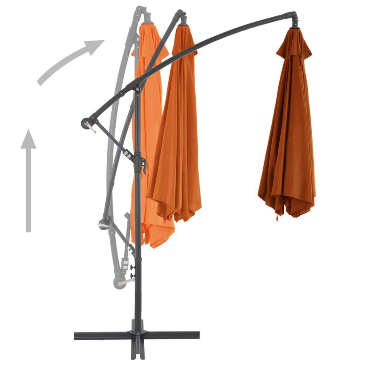 VIDAXL Parasol de jardin en porte-a-faux avec mat en aluminium
