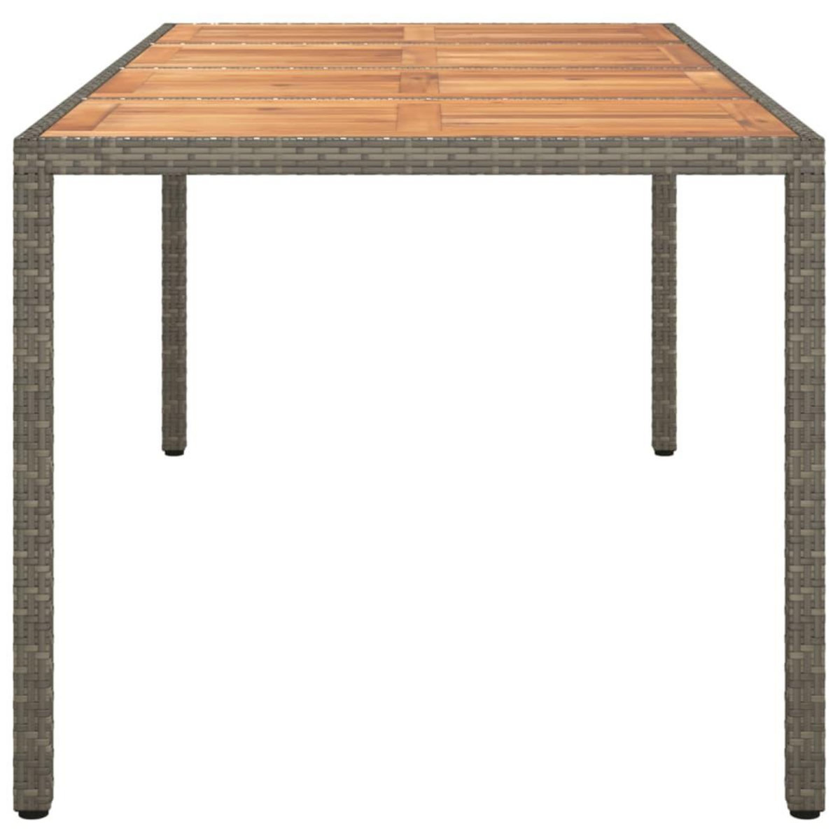 VIDAXL Table de jardin 190x90x75 cm Resine tressee/bois d'acacia Gris