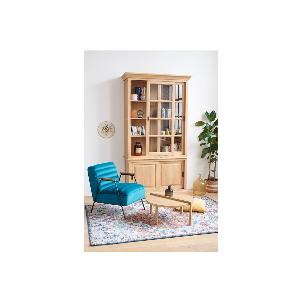 HELLIN Bibliothèque 4 portes en Chêne - VICTORIA