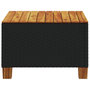 Voir la diapositive 5 : VIDAXL Table de jardin noir 55x55x36 cm resine tressee et bois acacia