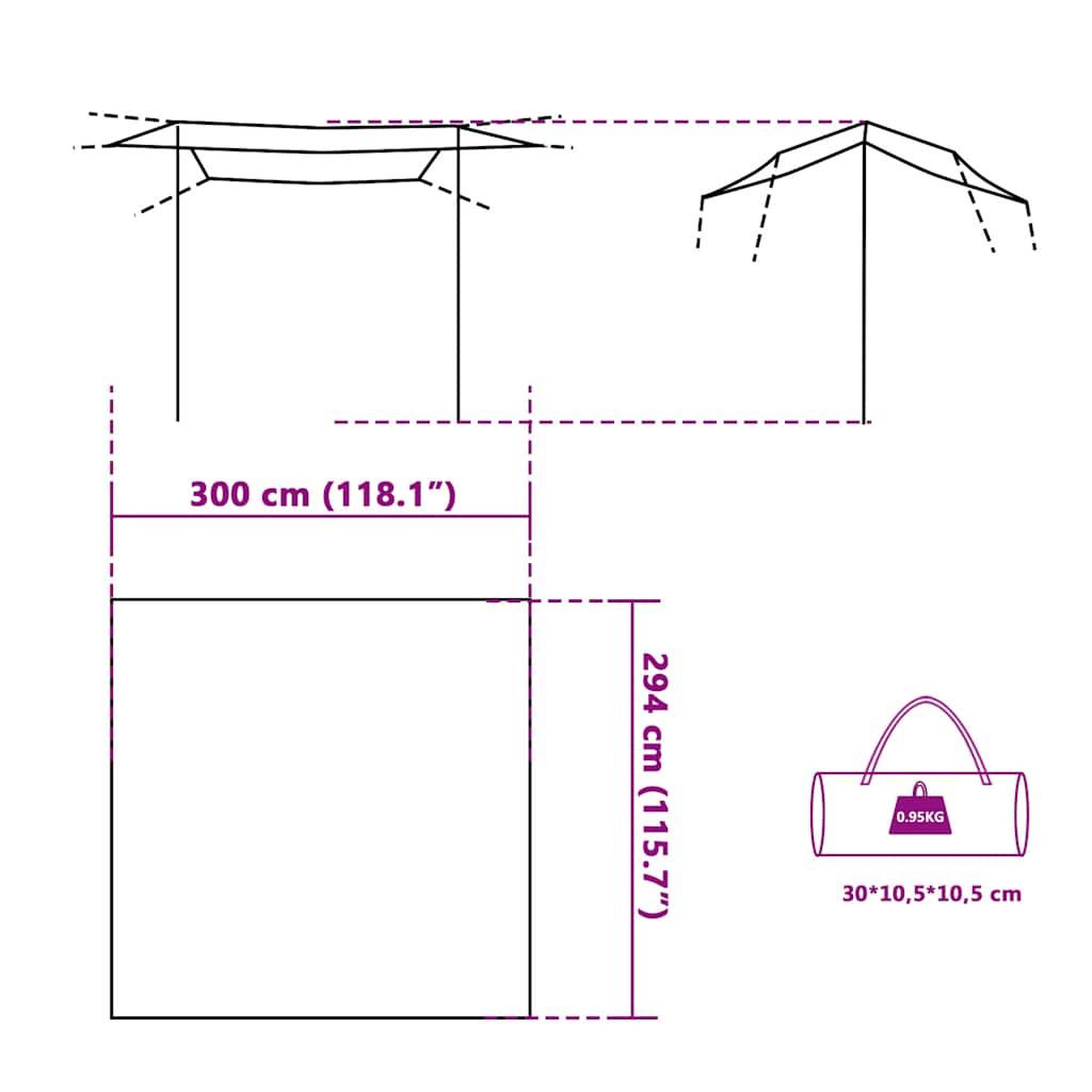 Voir la diapositive 6 : VIDAXL Bache de camping bleu 300x294 cm impermeable