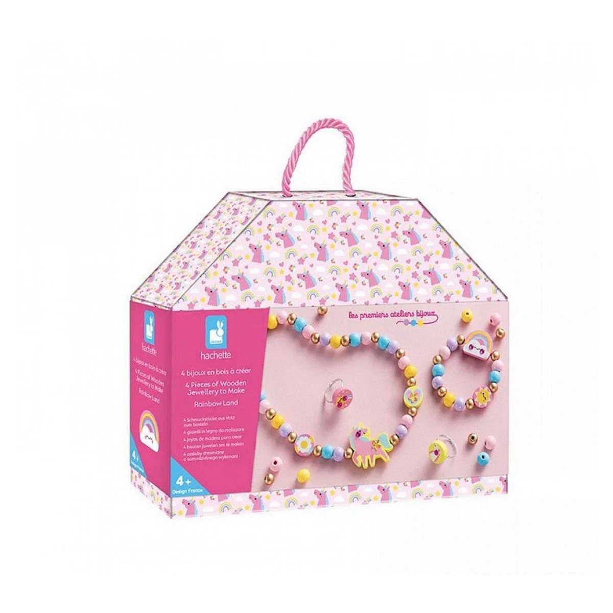 Juratoys-Janod 4 bijoux en bois a creer - Rainbow land