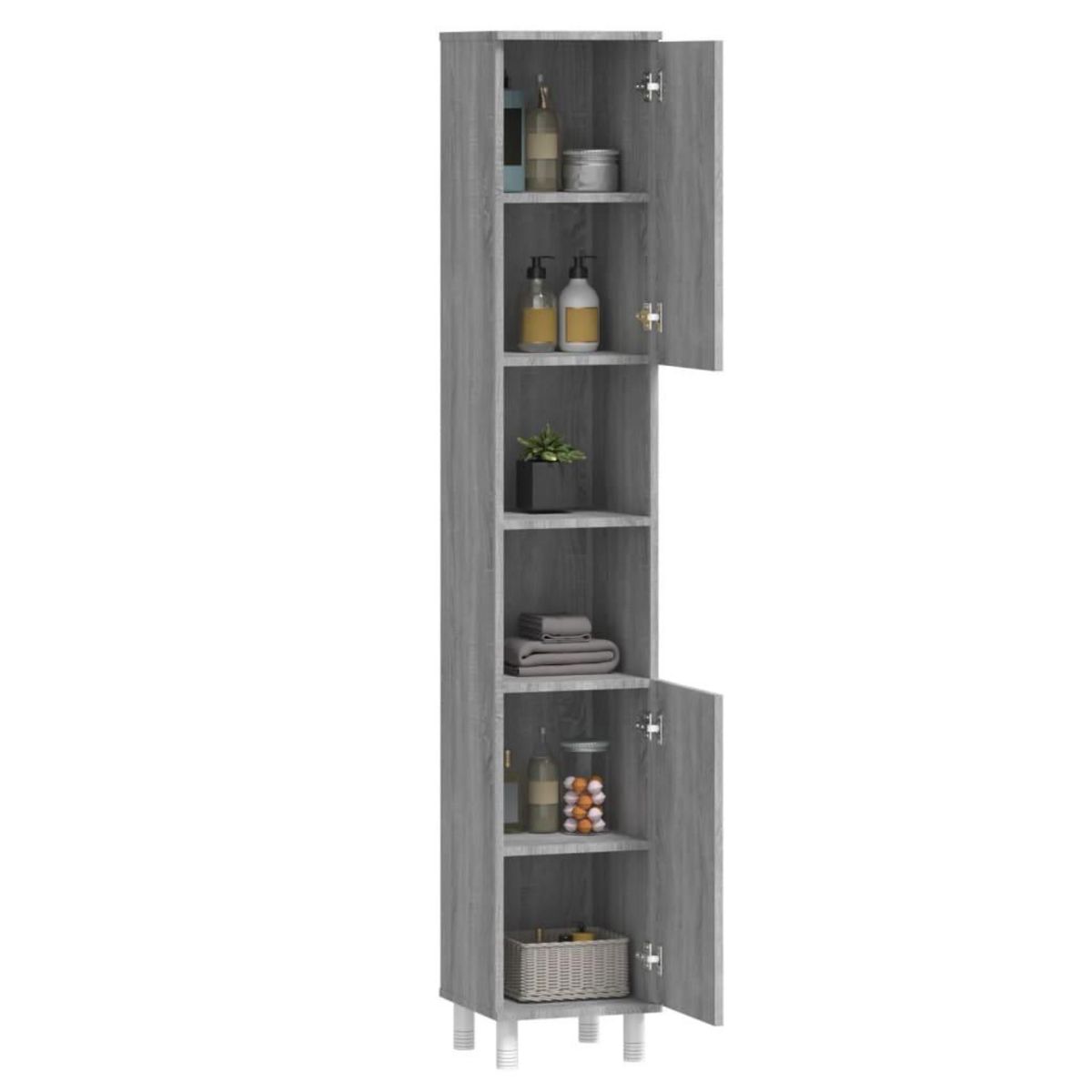 VIDAXL Armoire de bain Sonoma gris 30x30x179 cm Bois d'ingenierie