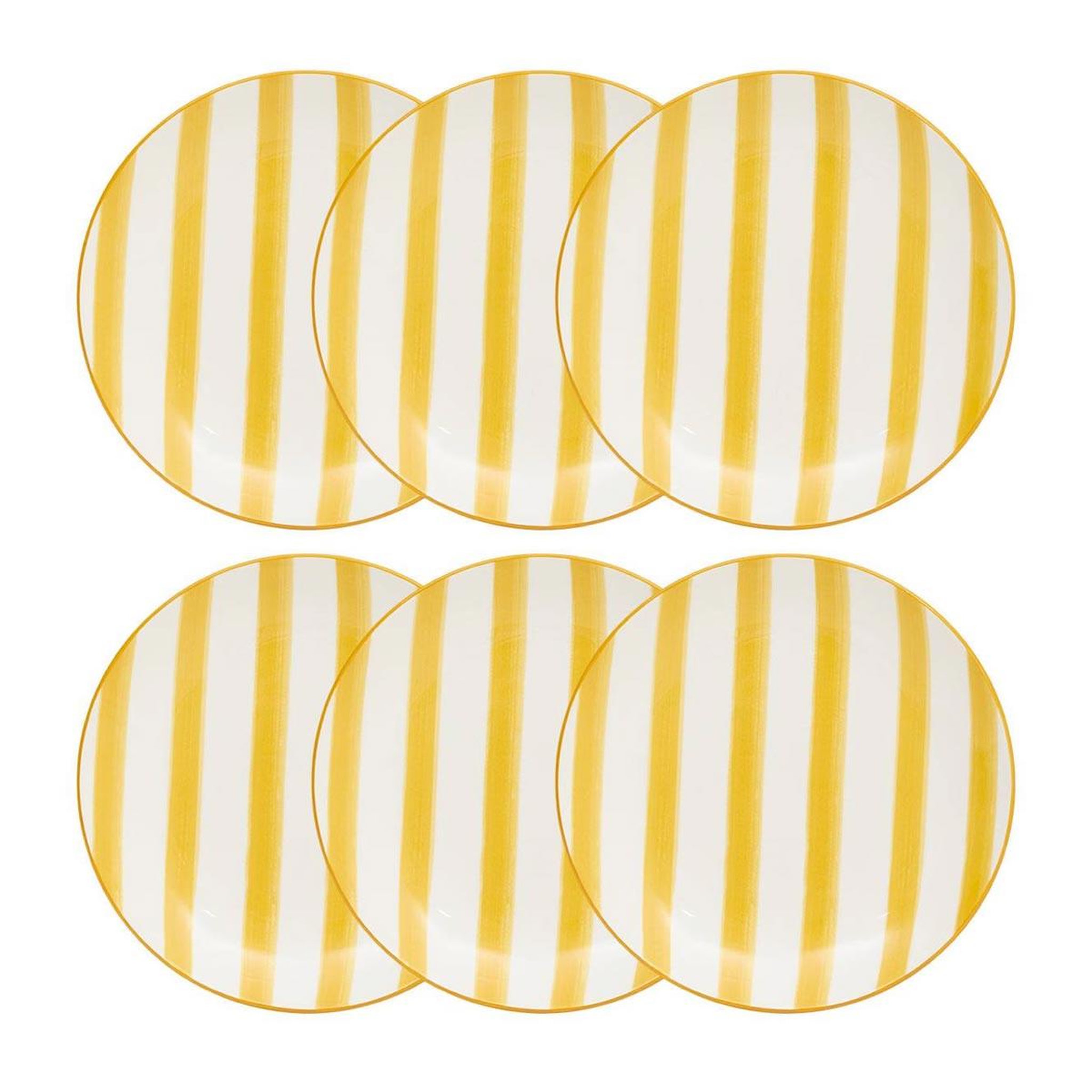 SECRET DE GOURMET Lot de 6 assiettes à dessert  charlie  19cm jaune