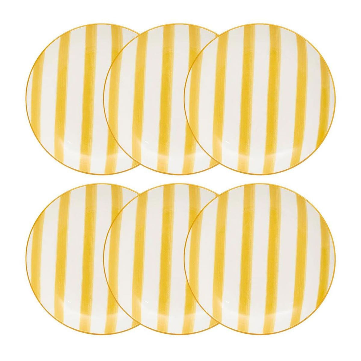 SECRET DE GOURMET Lot de 6 Assiettes à Dessert  Charlie  19cm Jaune